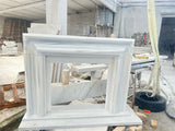 Carrara White Marble Hand-carved Fireplace Mantel Polished (W)14" (L)67" (H)69"