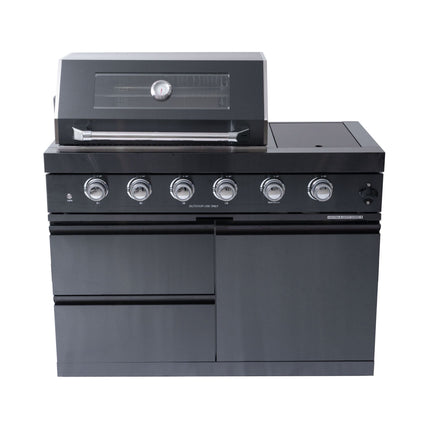 Castelle Flame Premium Black Stainless Steel 4-Burner Gas Grill With Rotisserie Kit (SAK48157)