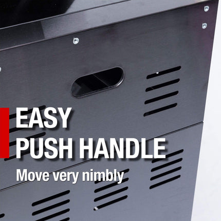 Castelle Flame Premium Black Stainless Steel 4-Burner Gas Grill With Rotisserie Kit (SAK48157)