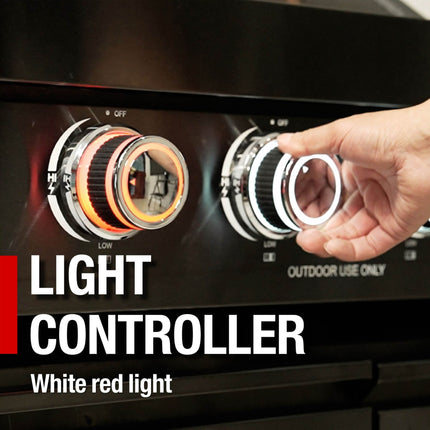 Castelle Flame Premium Black Stainless Steel 4-Burner Gas Grill With Rotisserie Kit (SAK48157)