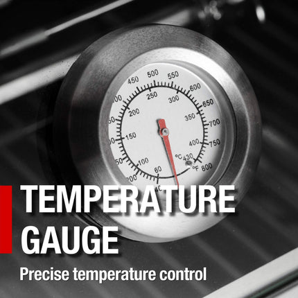 Castelle Flame Premium Black Stainless Steel 4-Burner Gas Grill With Rotisserie Kit (SAK48157)