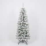 3 Pcs Flocked Artificial Christmas Tree Set With Lights, 4ft 5ft 6ft Christmas Snow Tree Set, Christmas Decor