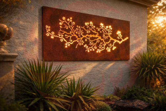 Laser-Cut Cherry Blossom Panel - FREE SHIPPING - Phoenix Fire Art Store