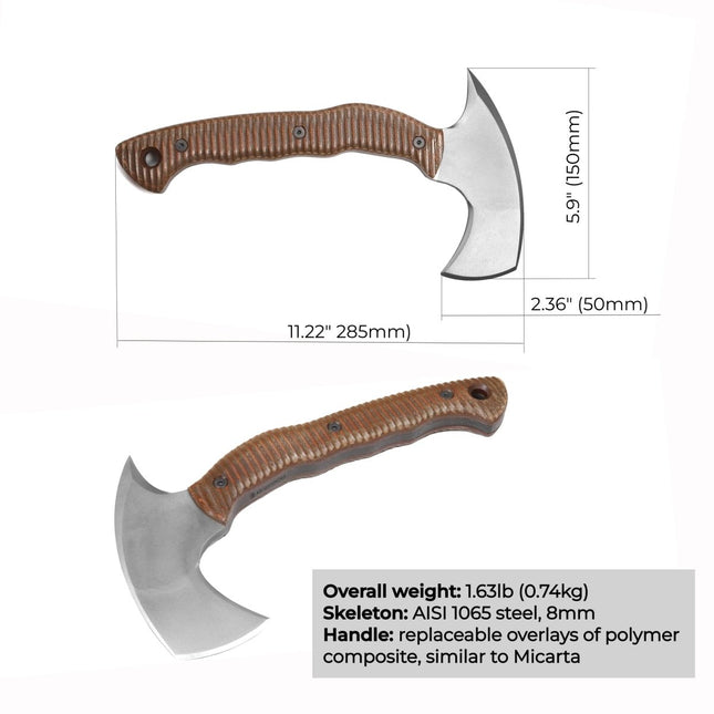 Compact tomahawk "Balor" with polymer composite handle