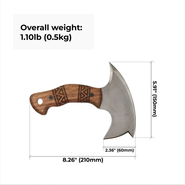Compact tomahawk "NIKIDO" with engraved handle - Phoenix Fire Art Store