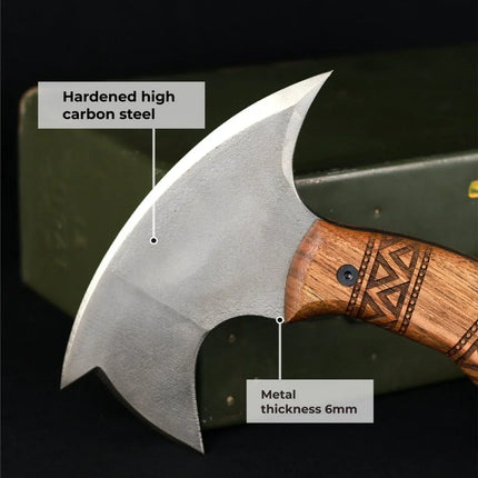 Compact tomahawk "NIKIDO" with engraved handle - Phoenix Fire Art Store