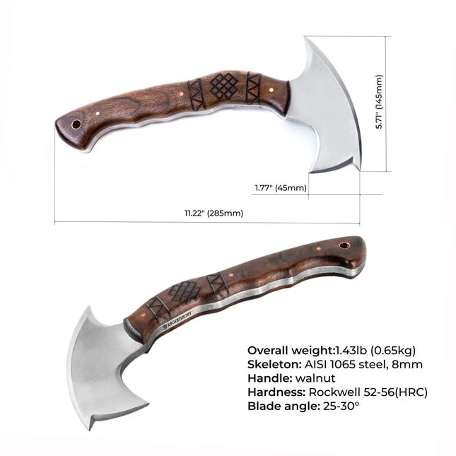Compact tomahawk "Tahu" with wooden handle - Phoenix Fire Art Store