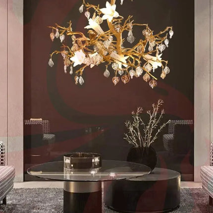 Copper Branch Chandelier Creative Crystal Chandelier Decorbites