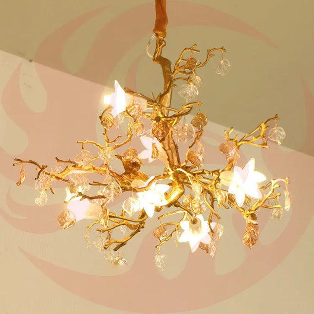 Copper Branch Chandelier Creative Crystal Chandelier Decorbites