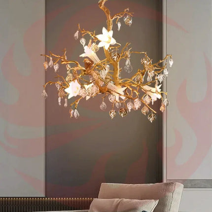 Copper Branch Chandelier Creative Crystal Chandelier Decorbites