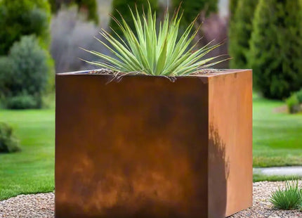 Corten Steel Cube Planters - FREE SHIPPING! - Phoenix Fire Art Store