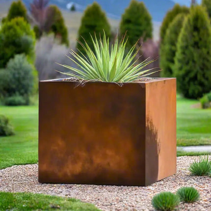 Corten Steel Cube Planters - FREE SHIPPING! - Phoenix Fire Art Store