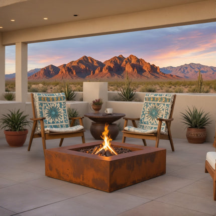 Square Corten Fire Pit - FREE SHIPPING