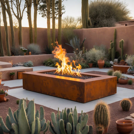 Rectangular Steel Fire Pit - Backyard Bonfire Beast