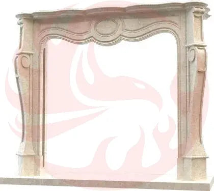 Crema Marfil Marble French Villa Style Hand-carved Fireplace Surround (W)12" (L)48" (H)39.5" - Phoenix Fire Art Store