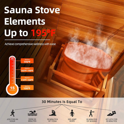 Custom 6-Person Luxury Spruce Outdoor Steam Sauna With Heater And Stones [Made-To-Order] (SAK20378) SAKSBY WHOLESALE