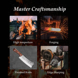 Kegani Meat Cleaver Knife - Heavy Duty Bone Chopper - 1.4 Lbs - Phoenix Fire Art Store