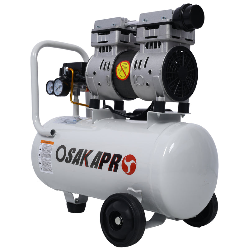 1.5HP 8 Gallon Oil-Free Silent Air Compressor - 115 PSI Portable Professional