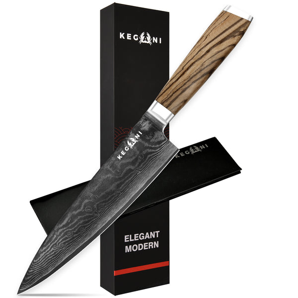 Kegani Chef Knife - 8 Inch 67 Layer Japanese VG-10 Damascus Steel Professional Chef Knife - Ergonomic Full Tang Handle - Phoenix Fire Art Store