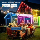 101FT Length Permanent Outdoor Lights With 72Pcs RGB Beads IP67 Waterproof Smart Eave Light For Halloween Christmas Daily House Lighting Works With Alexa Google Assistant