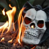 Fire Pit Demon Skull Gas Log For Ventless  Vent Free, Propane, Gel, Ethanol, Electric, Outdoor Fireplace And Fire Pit, Halloween Decor - Patent Pending