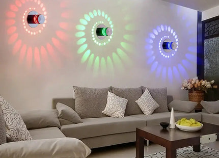 LED Spiral Wall Light - RGB Remote Control Art Lamp Decorbites