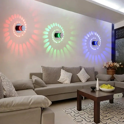 LED Spiral Wall Light - RGB Remote Control Art Lamp Decorbites