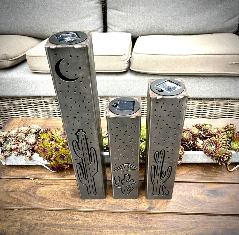 Desert Night Luminary Pillars w/ Solar Cap