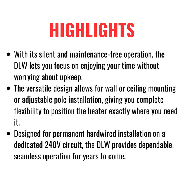 Dimplex DLW 70" Noiseless Radiant Electric Heater For Outdoor And Indoor, 3200W [DLW3200W24] (SAK15698) SAKSBY WHOLESALE