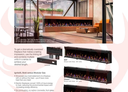 Dimplex IgniteXL Bold 74" Deep Built-In Linear Electric Fireplace [XLF7417-XD] (SAK78959) - Phoenix Fire Art Store
