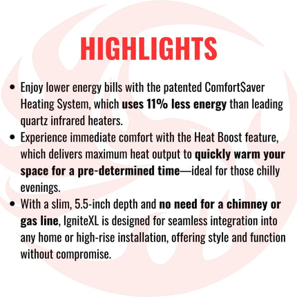 Dimplex IgniteXL 60" Linear Fireplace Electric W/ Heat Boost & Multi Function Remote [XLF60] (SAK78902) - Phoenix Fire Art Store