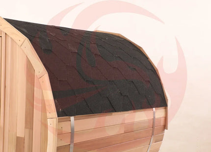 Blisspod, Prague, Canadian Red Cedar Outdoor Steam Barell Sauna, 2-4 / 4-6 persons with Full Glass Back & 2 front Porch seats zoppinh