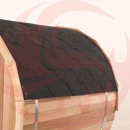 Blisspod, Prague, Canadian Red Cedar Outdoor Steam Barell Sauna, 2-4 / 4-6 persons with Full Glass Back & 2 front Porch seats zoppinh