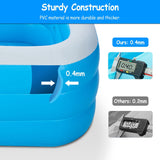 Inflatable Swimming Pool for Family, Inflatable Lounge Pool for Kids 120x72x24in