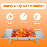 1 Set 3 In 1 Foldable Charcoal Grill Fire Pit Slow Cooker 2-3 People Portable Camping Grill Stainless Steel BBQ Grill - Phoenix Fire Art Store