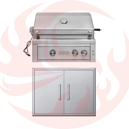 Edgestar 60K BTU 30" Natural Gas Built-In Grill With Lighted Grill Area And Double Access Doors (SAK82568) - Phoenix Fire Art Store
