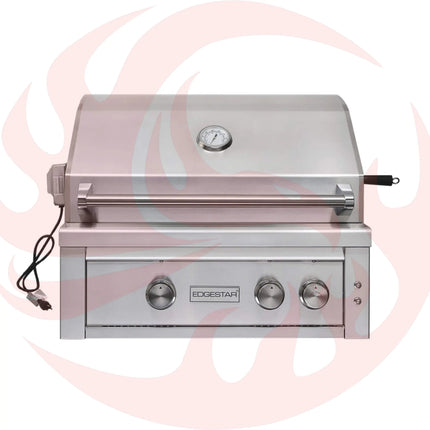 Edgestar 60K BTU Natural Gas Outdoor Built-In Grill W/ Rotisserie And LED Lighting, 30" (SAK52871) - Phoenix Fire Art Store