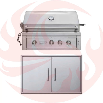 Edgestar 89K BTU 36" Wide Liquid Propane Built In Grill With Insulated Jacket And Double Access Doors (SAK78429) - Phoenix Fire Art Store