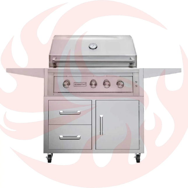 Edgestar 89K BTU 36" Liquid Propane Freestanding LED Lighting Grill Cart With Rotisserie (SAK85914) - Phoenix Fire Art Store