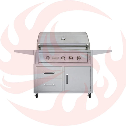 Edgestar 89K BTU 42" Wide Natural Gas Freestanding Grill Cart With Rotisserie And Lighted Knobs (SAK56935) - Phoenix Fire Art Store
