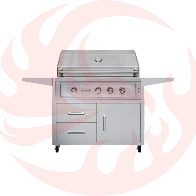 Edgestar 89K BTU 42" Wide Natural Gas Freestanding Grill Cart With Rotisserie And Lighted Knobs (SAK56935) - Phoenix Fire Art Store