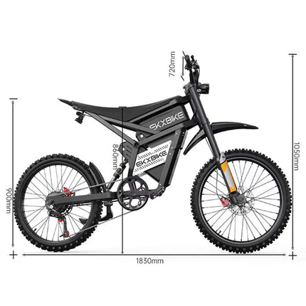 EKX E6 3000W 52V/40AH Premium Electric Carbon Steel Off-Road Mountain Dirt Bike (SAK18315)