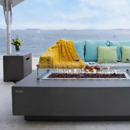 Elementi Granville Fire Pit Table - Outdoor Luxury Heating & Entertainment Center