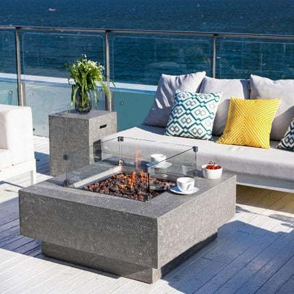 Elementi Manhattan Fire Pit OFG103 - Luxury Outdoor Fireplace Table