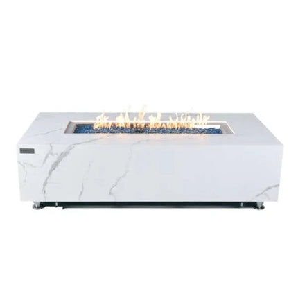 Elementi Plus Carrara Marble Pocelain Fire Table OFP121BW