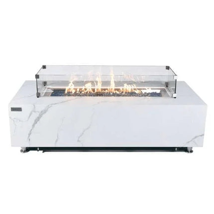 Elementi Plus Carrara Marble Pocelain Fire Table OFP121BW