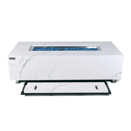 Elementi Plus Carrara Marble Pocelain Fire Table OFP121BW