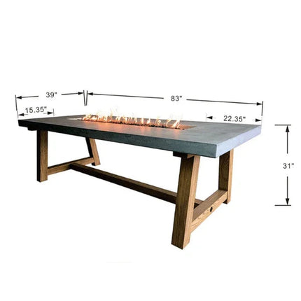 Elementi Sonoma Dining Table - Outdoor Fire Pit Dining Table OFG201
