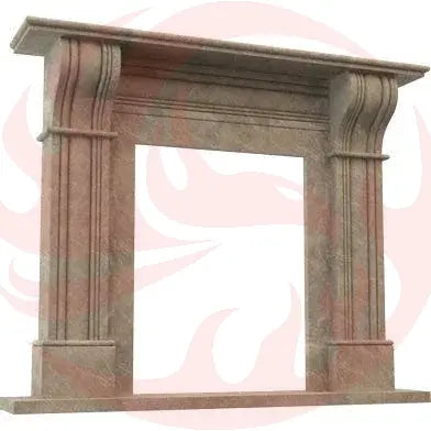 Emperador Light Brown Marble Hand-carved Fireplace Surround (W)12" (L)48" (H)60" - Phoenix Fire Art Store