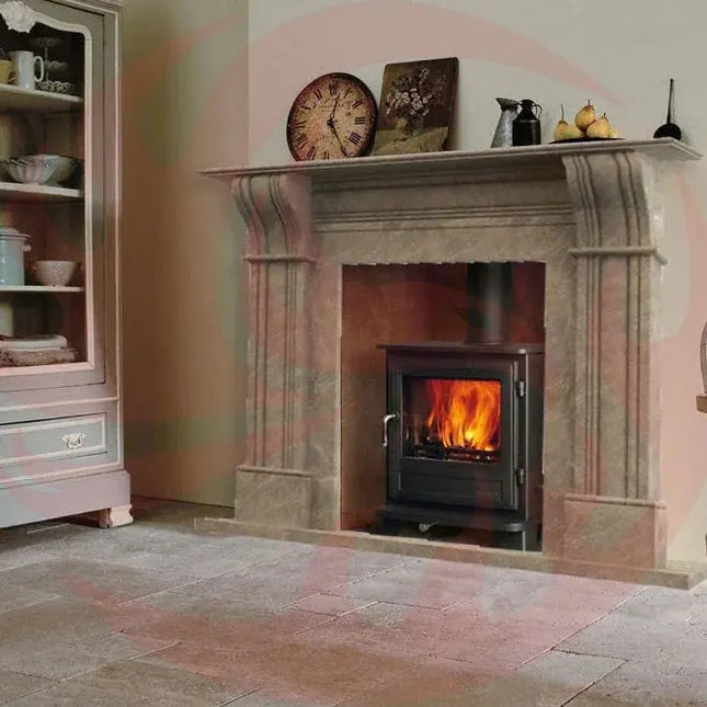 Emperador Light Brown Marble Hand-carved Fireplace Surround (W)12" (L)48" (H)60" - Phoenix Fire Art Store